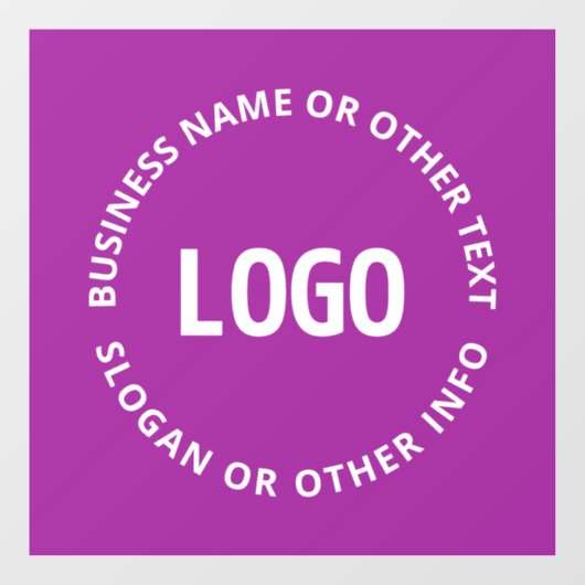 Autocollant Pour Fenêtre Votre logo et texte personnalisable | Violet pourp (Feuille)