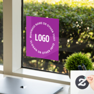 Autocollant Pour Fenêtre Votre logo et texte personnalisable Violet pourp