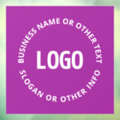 Autocollant Pour Fenêtre Votre logo et texte personnalisable | Violet pourp (Feuille 3)