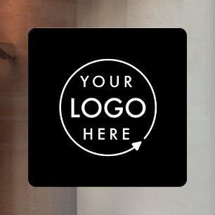 Autocollant Pour Fenêtre Votre logo Logo carré d'entreprise noire