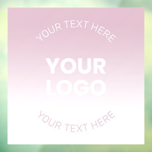 Autocollant Pour Fenêtre Votre logo Moderne ombré rose poussiéreux et bla