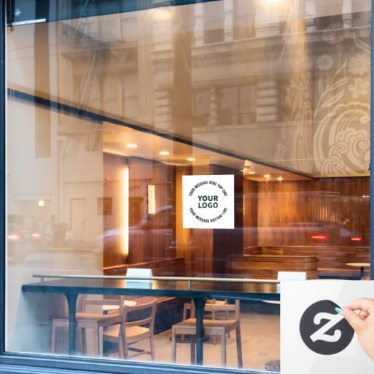 Autocollant Pour Fenêtre Votre logo ou image | Texte éditable gras (Fenêtre de café)