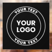 Autocollant Pour Fenêtre Votre logo téléchargé + texte circulaire gras (Feuille 2)