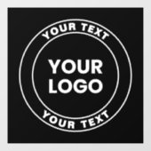 Autocollant Pour Fenêtre Votre logo téléchargé + texte circulaire gras (Feuille)