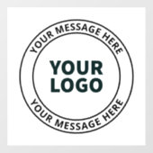 Autocollant Pour Fenêtre Votre logo téléchargé + Texte circulaire modifiabl (Feuille)