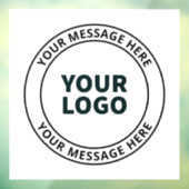 Autocollant Pour Fenêtre Votre logo téléchargé + Texte circulaire modifiabl (Feuille 3)