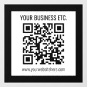 Autocollant Pour Fenêtre Votre nom d'entreprise et code QR modifiable (Feuille)