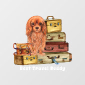 Autocollant Pour Fenêtre Voyager avec mon Ruby Cavalier King Charles   (Feuille)
