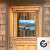 Autocollant Pour Fenêtre Vue aérienne de la ville divisée en front de mer, (Porte d'accueil)