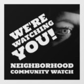 Autocollant Pour Fenêtre Vue publique, Avertissement de surveillance de voi (Feuille)