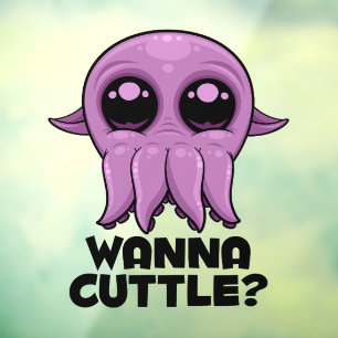 Autocollant Pour Fenêtre Wanna Cuttle Cute Cartoon Cuttlefish