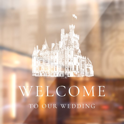 Autocollant Pour Fenêtre Welcome to Our Wedding White Venue Illustration (Feuille 2)