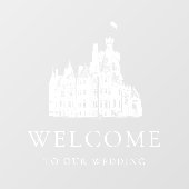 Autocollant Pour Fenêtre Welcome to Our Wedding White Venue Illustration (Feuille)
