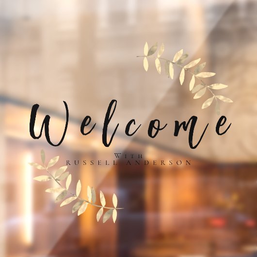 Autocollant Pour Fenêtre Welome noir minimaliste (Feuille 2)