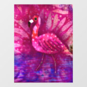 Autocollant Pour Fenêtre Whimsical Abstrait Flamant rose rose Tropical (Feuille)