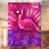 Autocollant Pour Fenêtre Whimsical Abstrait Flamant rose rose Tropical (Feuille 2)