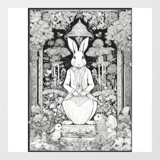 Autocollant Pour Fenêtre "Whimsical Window Wonderland : Rabbit Cling Deling (Feuille)