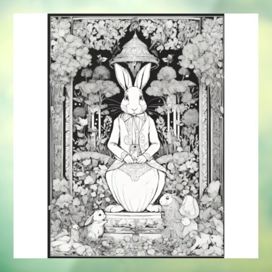 Autocollant Pour Fenêtre "Whimsical Window Wonderland : Rabbit Cling Deling (Feuille 3)