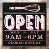 Autocollant Pour Fenêtre Whisky rose vif Heures d'ouverture Boulangerie Aff (Feuille 2)