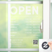 Autocollant Pour Fenêtre White Clean Heures d'ouverture pratique Qr Code (Maison)