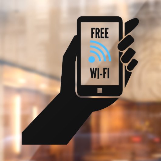Autocollant Pour Fenêtre Wi-Fi gratuit Café Donut Shop Business Cell Phone (Feuille 2)