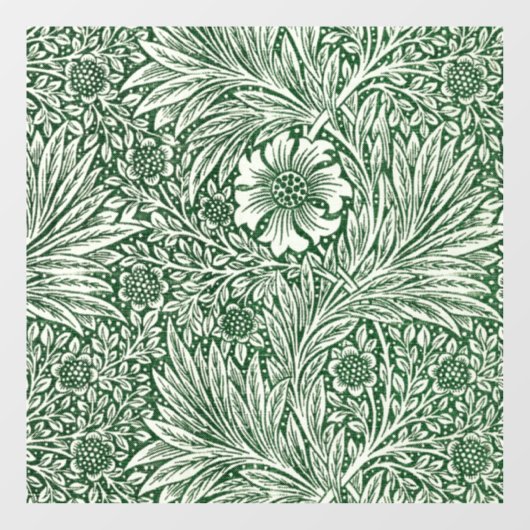 Autocollant Pour Fenêtre william morris marigold fleurs vertes (Feuille)