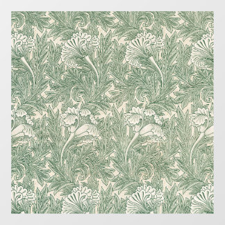 Autocollant Pour Fenêtre William Morris tulip fond textile vert