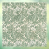 Autocollant Pour Fenêtre William Morris tulip fond textile vert (Feuille 3)