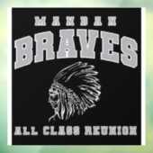 Autocollant Pour Fenêtre Window Cling Mandan Braves All Class Reunion (Feuille 3)