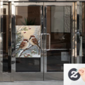 Autocollant Pour Fenêtre Winter Birds Window Cling (Porte de bureau)