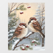 Autocollant Pour Fenêtre Winter Birds Window Cling (Feuille)
