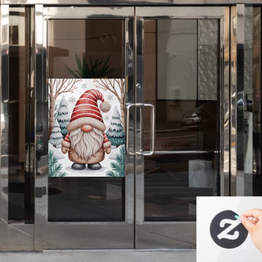 Autocollant Pour Fenêtre Winter Gnome Window Cling (Porte de bureau)