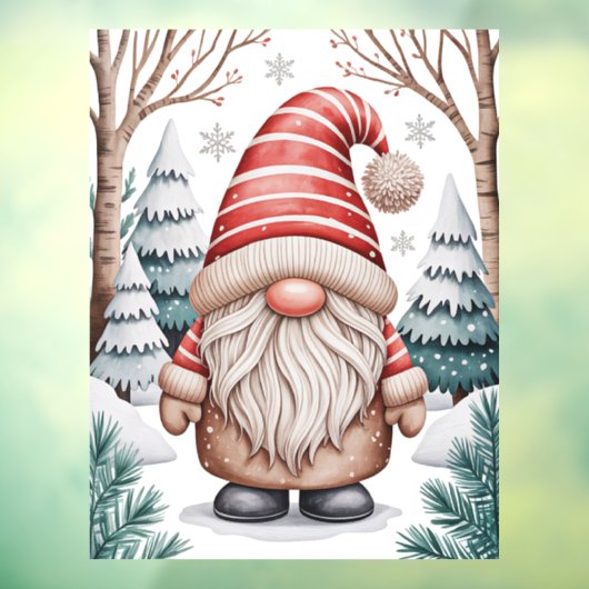 Autocollant Pour Fenêtre Winter Gnome Window Cling (Feuille 3)