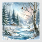 Autocollant Pour Fenêtre Winter Scene Window Cling (Feuille)