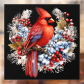 Autocollant Pour Fenêtre Winter Wonderland Red Cardinal (Feuille 2)