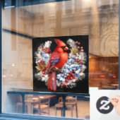 Autocollant Pour Fenêtre Winter Wonderland Red Cardinal (Fenêtre de café)