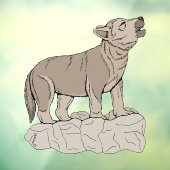 Autocollant Pour Fenêtre Wolf Pup Howling (Feuille 3)