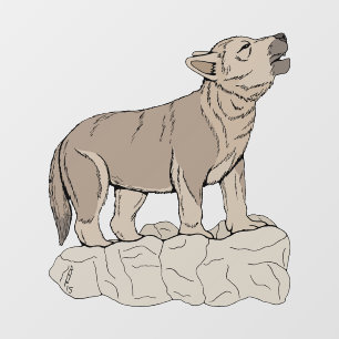 Autocollant Pour Fenêtre Wolf Pup Howling