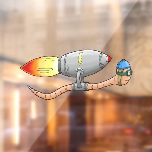 Autocollant Pour Fenêtre Worm de fusée (Feuille 2)
