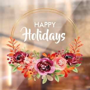 Autocollant Pour Fenêtre Wreath Florale Automne