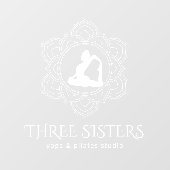 Autocollant Pour Fenêtre Yoga Studio Simple Mandala Professionnel Blanc (Feuille)