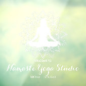 Autocollant Pour Fenêtre Yoga Teacher Studio Professionnel Blanc Mandala  (Feuille 3)