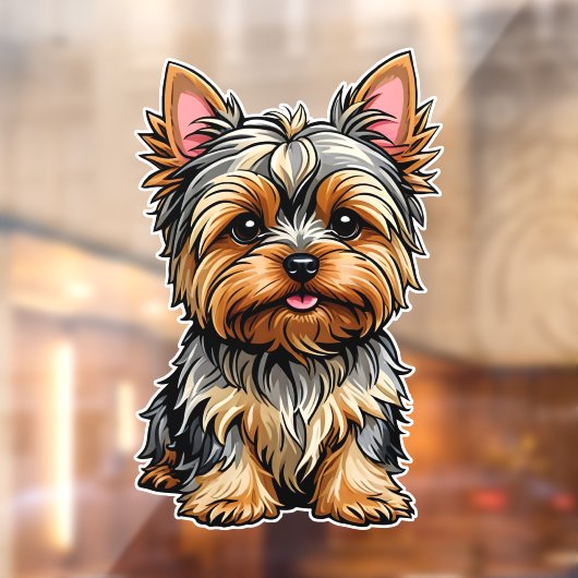 Autocollant Pour Fenêtre Yorkshire Terrier (Feuille 2)