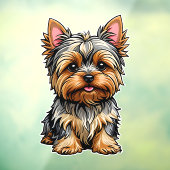 Autocollant Pour Fenêtre Yorkshire Terrier (Feuille 3)