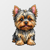 Autocollant Pour Fenêtre Yorkshire Terrier (Feuille)