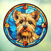 Autocollant Pour Fenêtre Yorkshire Terrier Chien race Faux Verre Rendu (Feuille 3)
