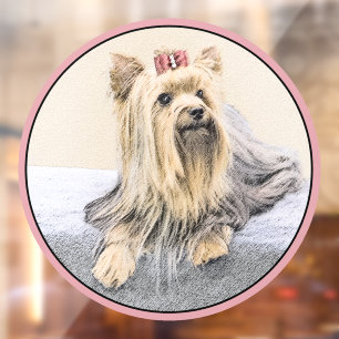 Autocollant Pour Fenêtre Yorkshire Terrier Peinture - Cute Original Chien A