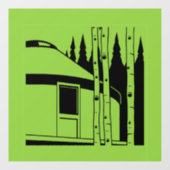 Autocollant Pour Fenêtre Yourt Vivant Dans La Nature (Feuille)