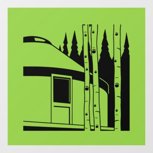 Autocollant Pour Fenêtre Yourt Vivant Dans La Nature (Feuille)