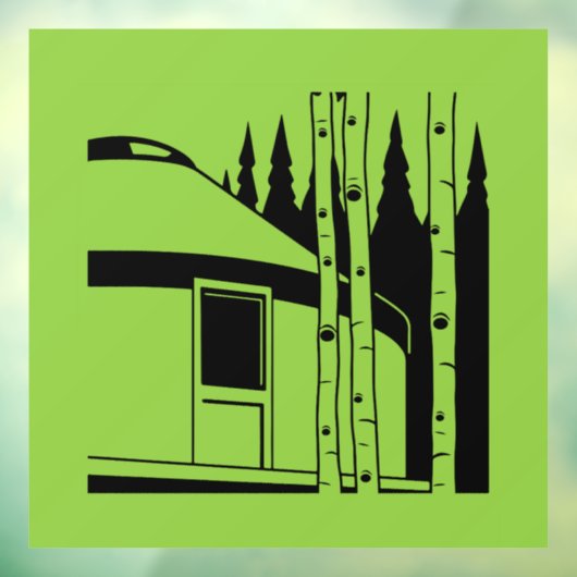 Autocollant Pour Fenêtre Yourt Vivant Dans La Nature (Feuille 3)